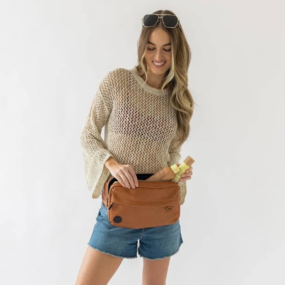 Tushbaby The Pack crossbody belt bag Cognac unisex